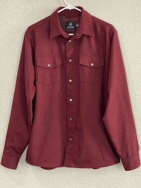 Flylow Maroon Button-Up Shirt. Men’s size Medium